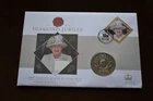 2012 Belize First Day Cover + Falkland Islands Crown Coin, Diamond Jubilee
