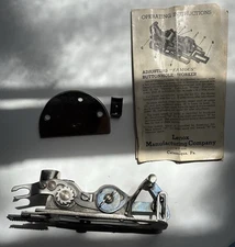 Famous Buttonhole Worker Model C Vintage Buttonholer Button Hole Maker w/Box