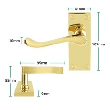 Brass Victorian Scroll Door Handles Internal, Latch Lever Sets, Multipack
