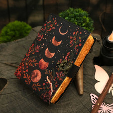 400 Pages Handmade Leather Journal with Lock Floral Embossed Diary Notebook Gift