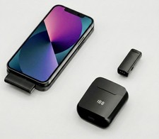 2 Pack Wireless Lavalier Microphone for iPhone iPad Lapel Mics w/ Charging Case