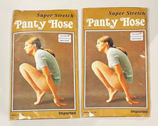 Vintage Super Stretch Honey Colored Nylon Panty Hose Made in France Size S - L