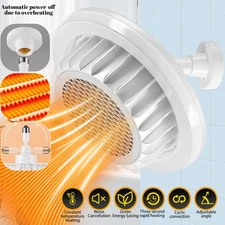Electric Heating Fan Light 800W Ceiling Heater 2-Speed Heated w/ Remote Control