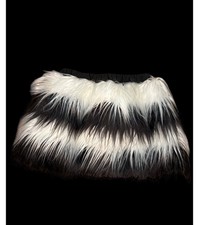 White Black Skirt FUR Fluffy Women Halloween Club Christmas Girl Women Costume