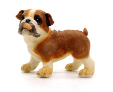 Figure Bulldog English Resin Tongue Out Brown White 4.5 x 3.5 In