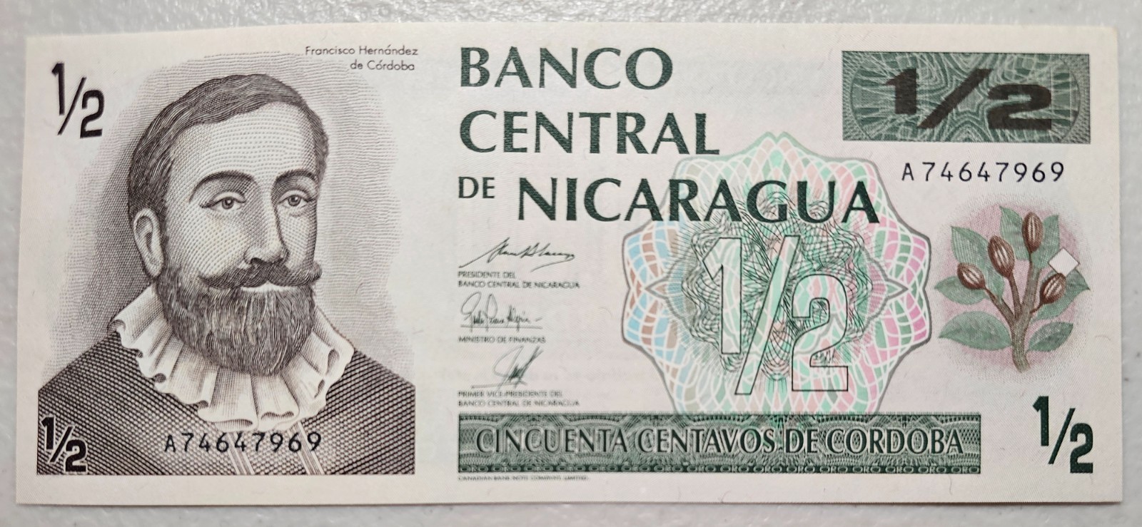 Nicaragua 1/2 Cordoba 1992 Unc
