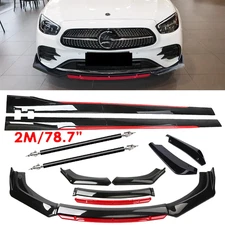 Glossy Black Look Red Front Lip Chin Bumper Side Skirt For Mercedes-Benz GLA