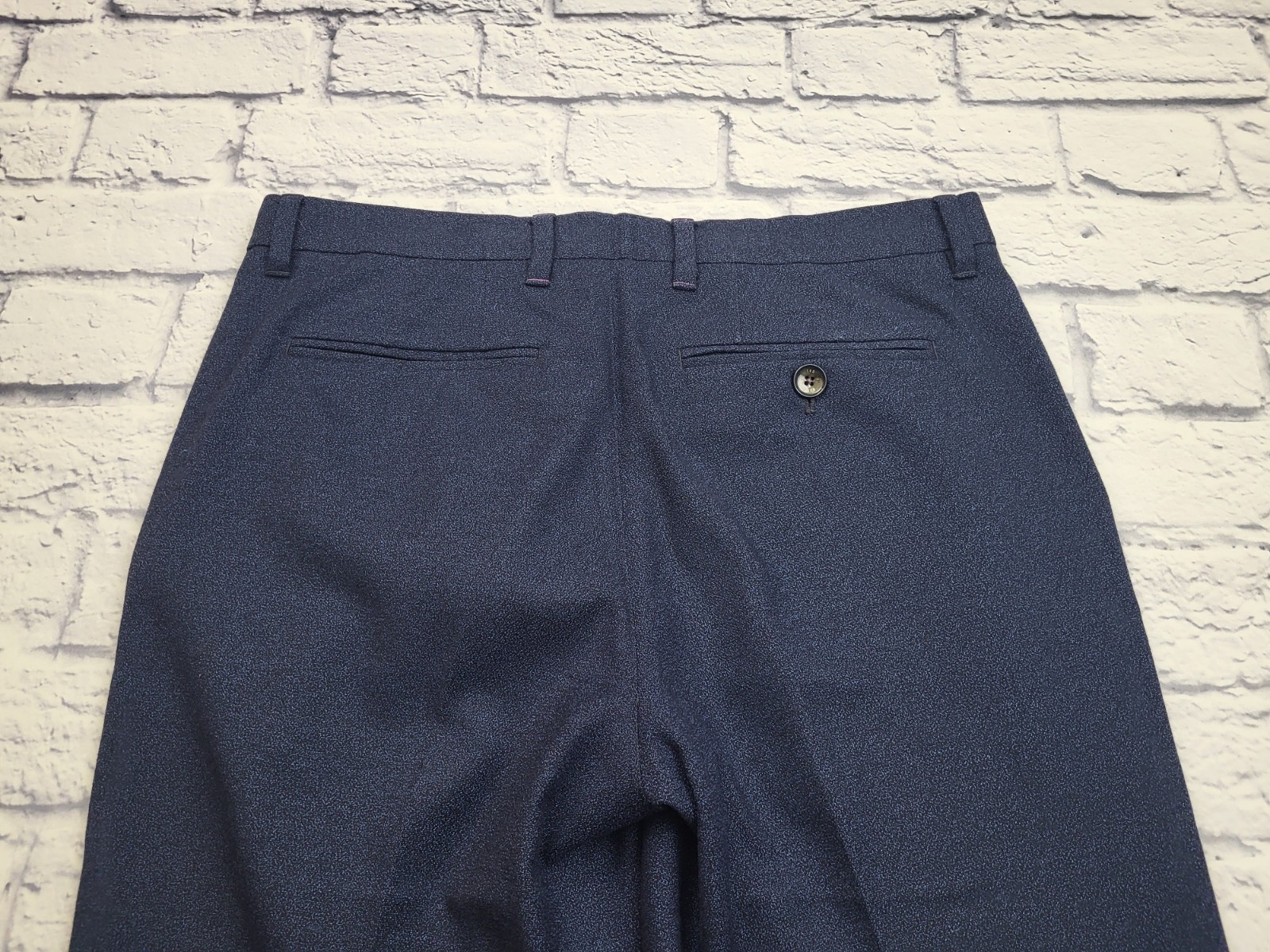 Ted Baker Pants Navy Blue Solid Flat Front Polyes… - image 5