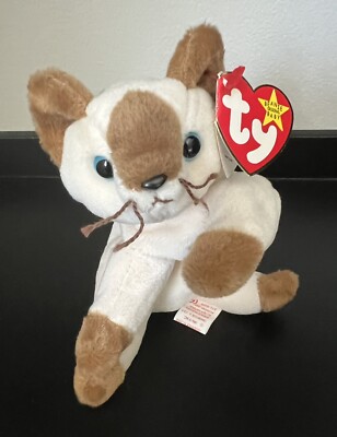 Original Ty Beanie Baby 29 Yrs!😻SNIP Siamese Cat😻1996 5/6 Gen PE