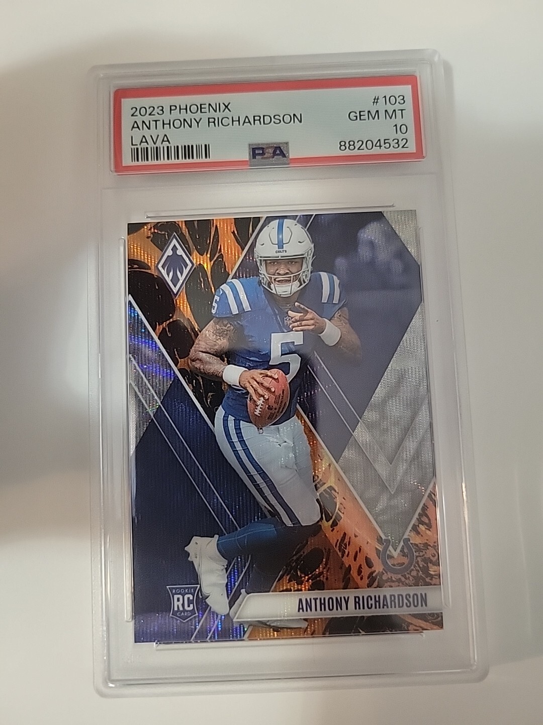Anthony Richardson 2023 Panini Phoenix #103 Lava Prizm Rookie # /175 PSA 10