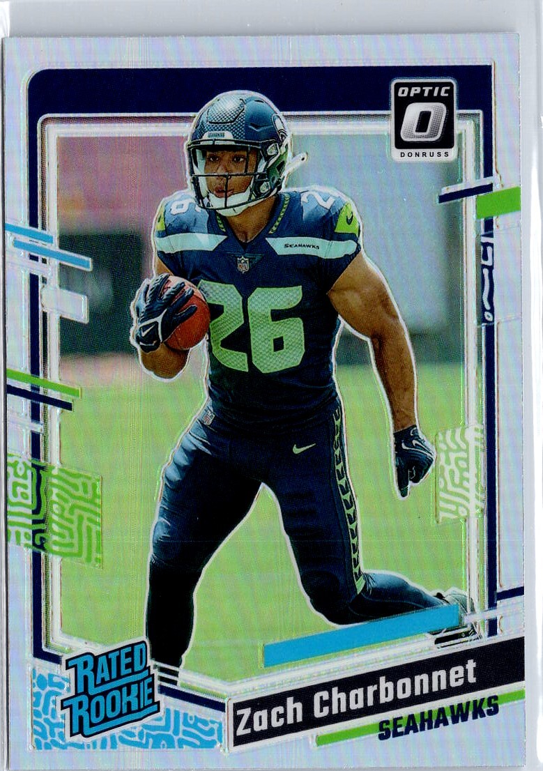 Zach Charbonnet 2023 Donruss Optic Rated Rookie Holo Prizm RC #294 💎 Seahawks
