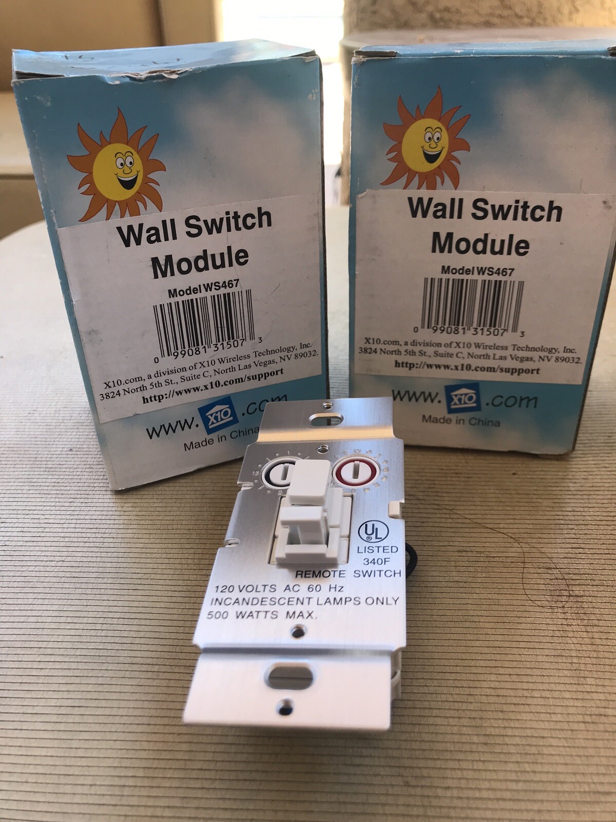Lot of (2) X10 Wireless Dimmable Wall Remote Switch Module w/ Soft