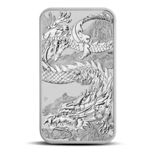 2023 Australia DRAGON RECTANGULAR 1oz .9999 $1 Silver Bullion Coin