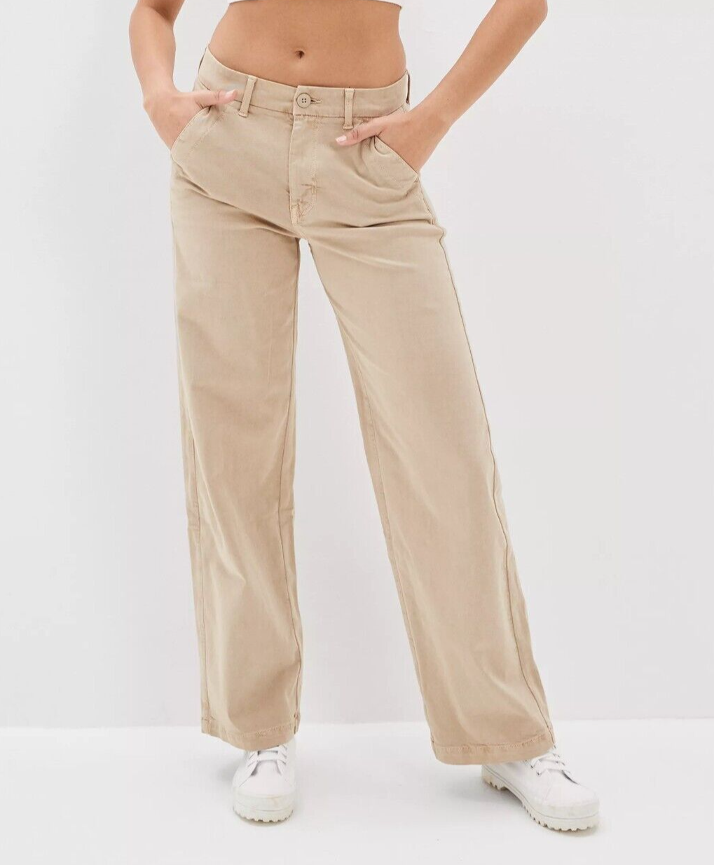 AMERICAN EAGLE AE Stretch Low-Rise Baggy Wide-Leg Pant, Size 16 Long