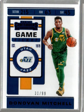 2019-20 Panini Contenders Game Ticket Blue #31 Donovan Mitchell /99 