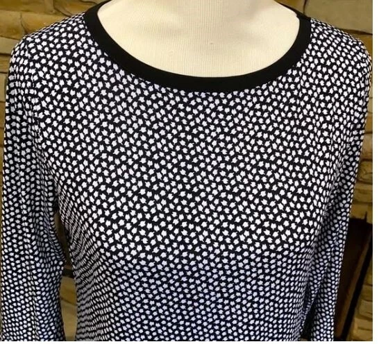 Abito Michael Kors nero bianco elasticizzato manica lunga cambio taglia M