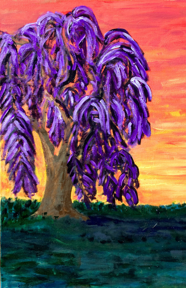 Limited Edition Gloss Art Print PURPLE WEEPING WILLOW 11