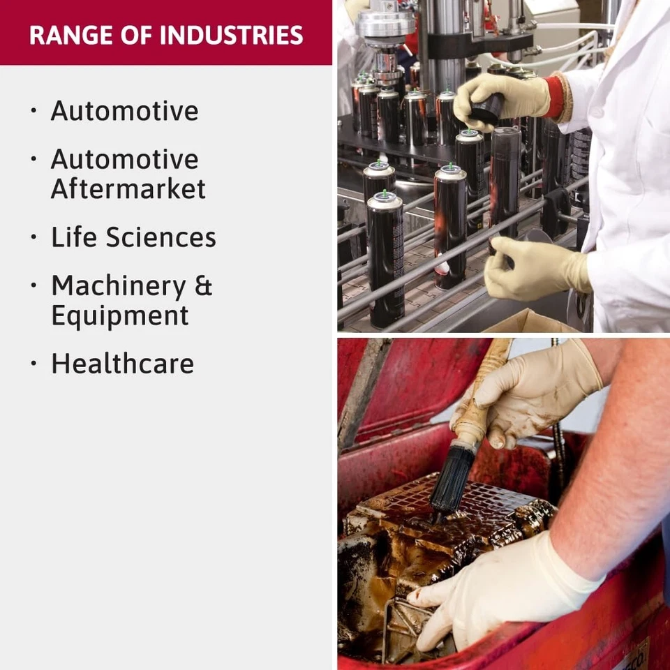 100- PK. Guantes de látex de goma desechables sin polvo MF-300 automotriz atención médica Foto 4 de 4