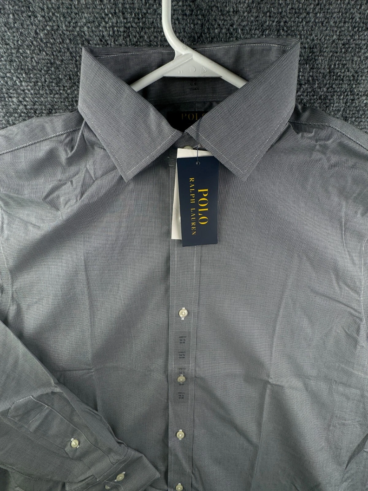 NWT Polo Ralph Lauren Button Up Gray Long Sleeve 16.5 32/33 Classic Easy Care