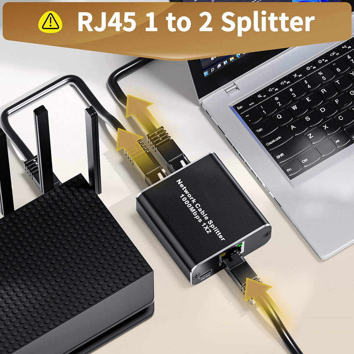 VPFET Ethernet Splitter 1 to 2 High Speed 1000Mbps Network