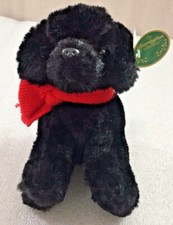 Black Puppy Dog w/Red Sweater 8" soft plush Bearington Collection w/Tag Labrador