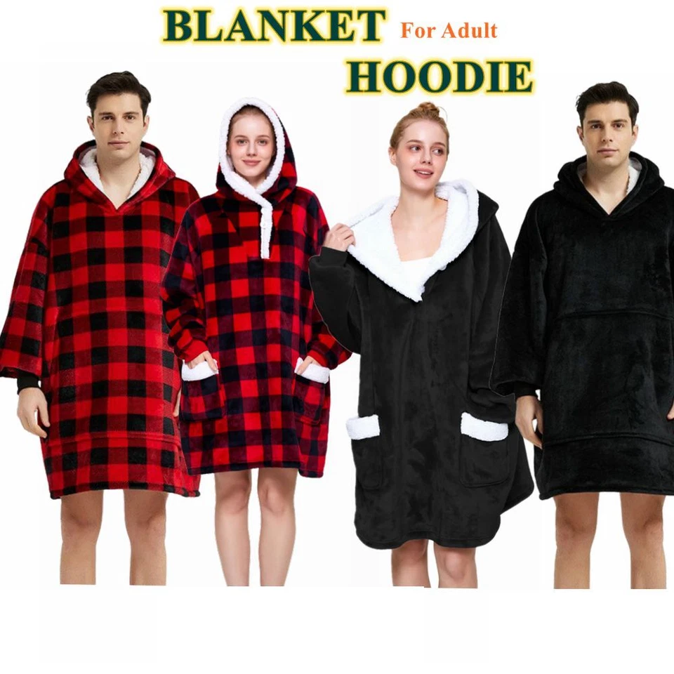 Deckenpullover Pullover Decke Kuschel Hoodie Oversize Unisex für Frauen Männer - Bild 3 von 4