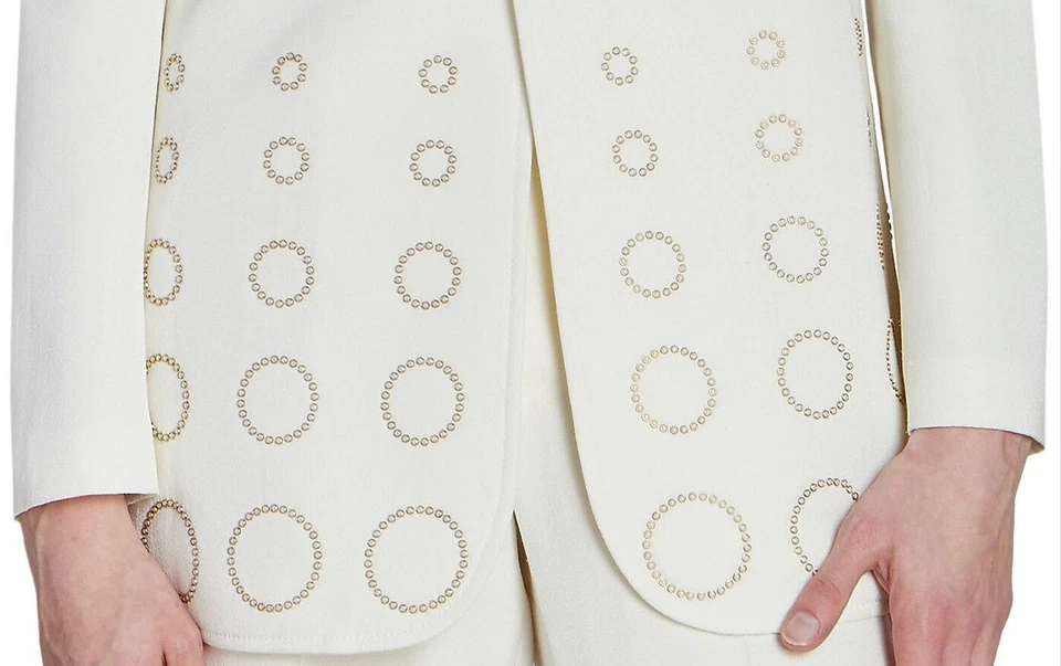 $2,995 Chaqueta Degradada Casablanca Off White The Peace Collection Mezcla Seda Nueva con Etiquetas Foto 3 de 4