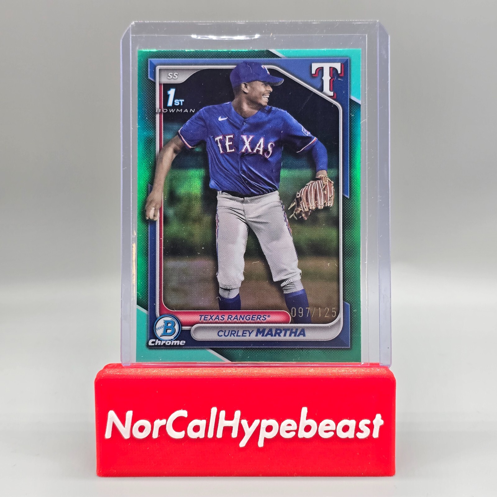 2024 Bowman Chrome Baseball Curley Martha 1st BCP-168 Aqua Refractor /125