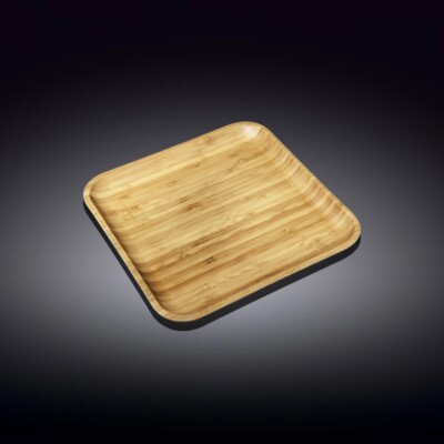 Set Of 12 Bamboo Square Plate 8'' inch X 8'' inch | For Appetizers / Barbecue