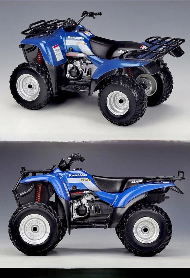 Welly 1/18 2002 Kawasaki Prairie 400 Motorcycle Model Diecast Bike Toy Blue Box - Image 3 of 4