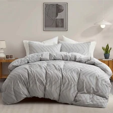 Peace Nest Clipped Jacquard Geometric Duvet Cover & Pillowcase Sets