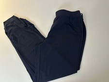 CHICO's navy blue pull on pants with rucched ankles SIze 0
