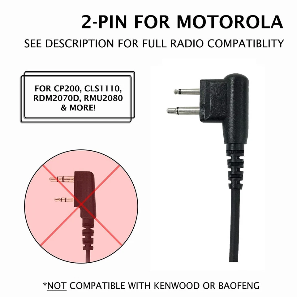 Micrófono giratorio PTT auricular de 2 pines HKLN4604 HKLN4604A HKLN4604B para radios Motorola Foto 3 de 4