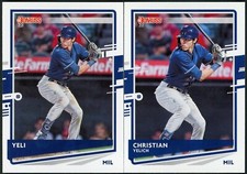 2020 Panini Donruss Christian Yelich Nickname Variation & Base #110 - PAIR