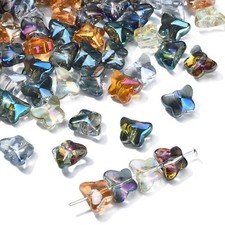 100x Electroplate Glass Crystal Butterfly Loose Spacrer Beads for Jewelry Making