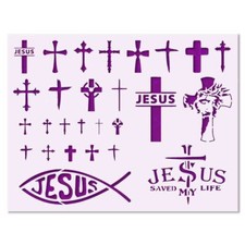 Jesus Crosses Stencil   Christian, Faith, Religious, Easter, Worship Decor