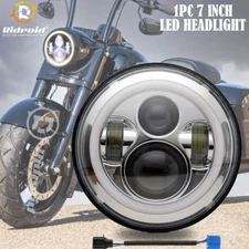 DOT 7"inch Round LED Headlight Hi/Low Beam Turn Signal DRL Lamp For Motorcycle
