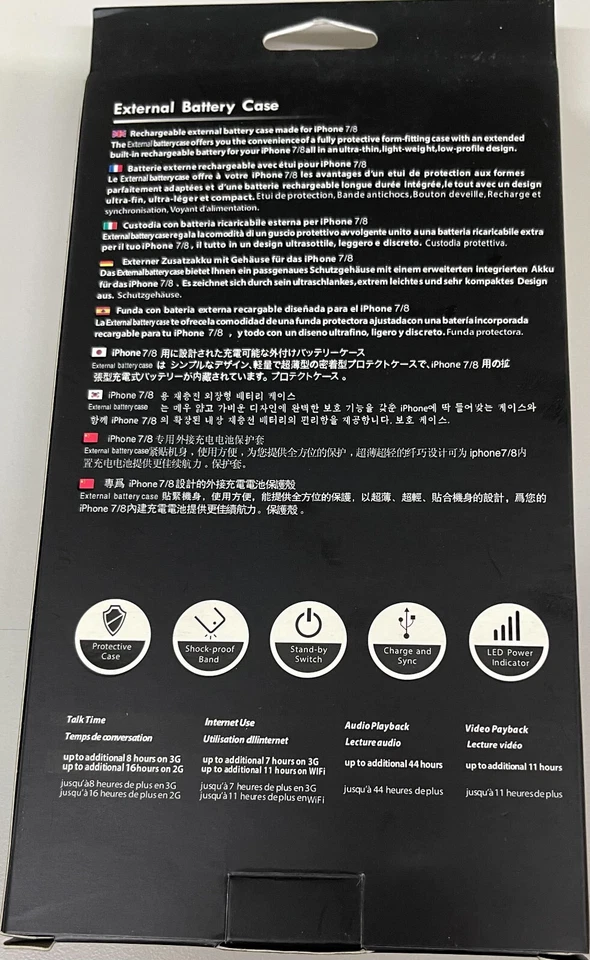 External Battery Case for Apple iPhone 7/8 - Black - Image 2 of 3