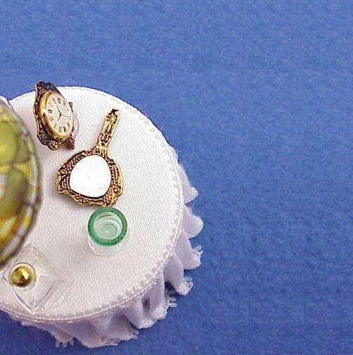 Night Table Filled 1.703/0 Bedside Reutter Porcelain Lamp DOLLHOUSE Miniature - Image 3 of 4