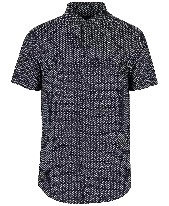 Armani Exchange Geometric Regular Size Casual Button-Down Shirts for Men