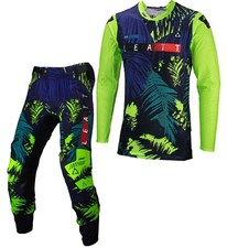 TUTA COMPLETO MAGLIA PANTALONI CROSS ENDURO LEATT 5.5 ULTRAWELD JUNGLE TG 34+XL