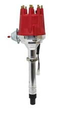 FOR CHEVY GM SB BB PRO BILLET ALUMINUM DISTRIBUTOR WITH VACUUM ADVANCE RED CAP