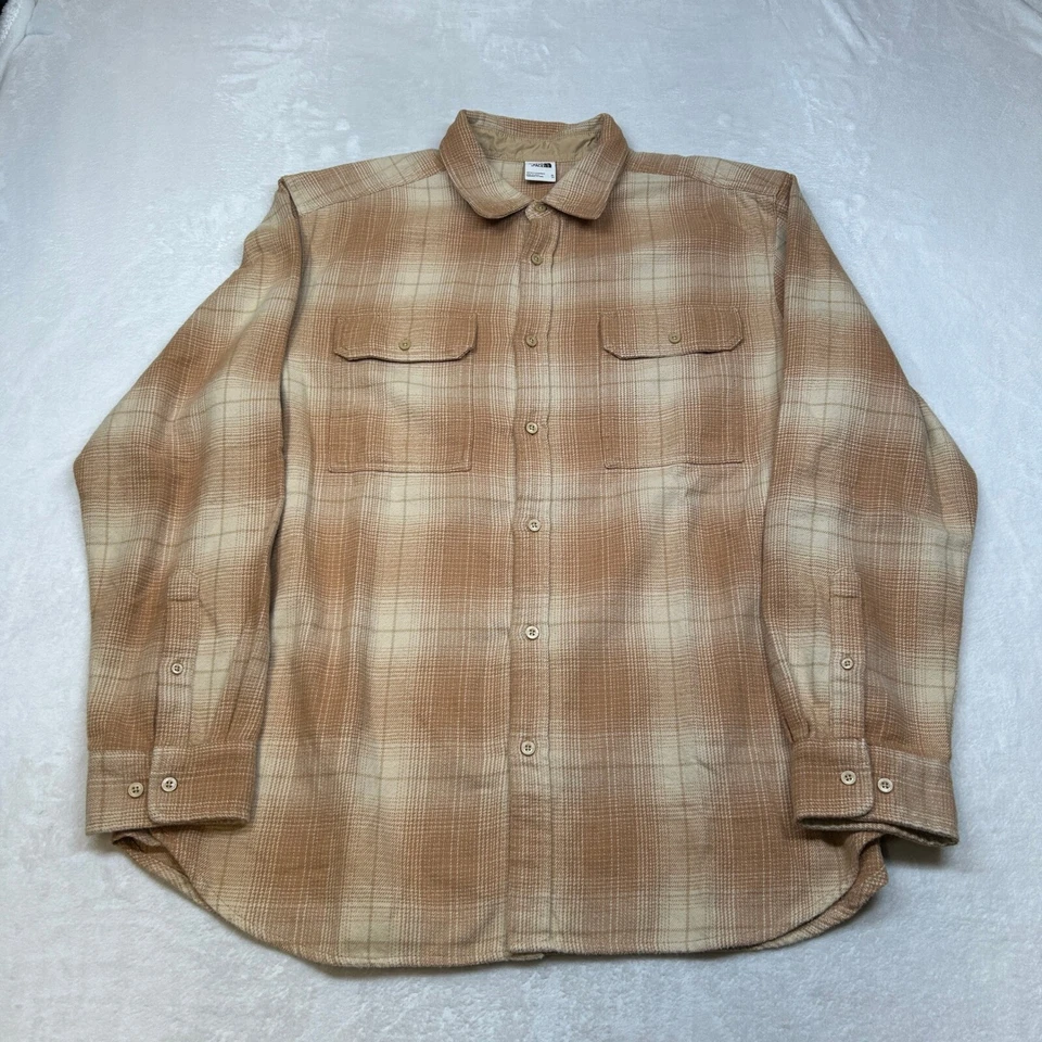 The North Face Flannel Shirt Mens XL Brown Plaid Button Up Long Sleeve - Image 2 of 4