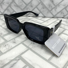 NWT West Loop Sunglasses 23 160 EMB BLK VL FWG Black Frames 100 UVA-UVB
