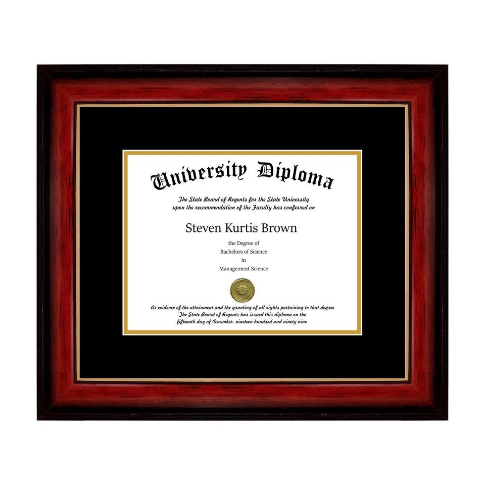 Novo quadro de diploma único com tapete duplo em asst. molduras School Colors UV - Imagem 2 de 4