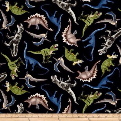 Timeless Treasures Tossed Dinosaurs Fabric 100% Cotton Half Yard 45cm x ...