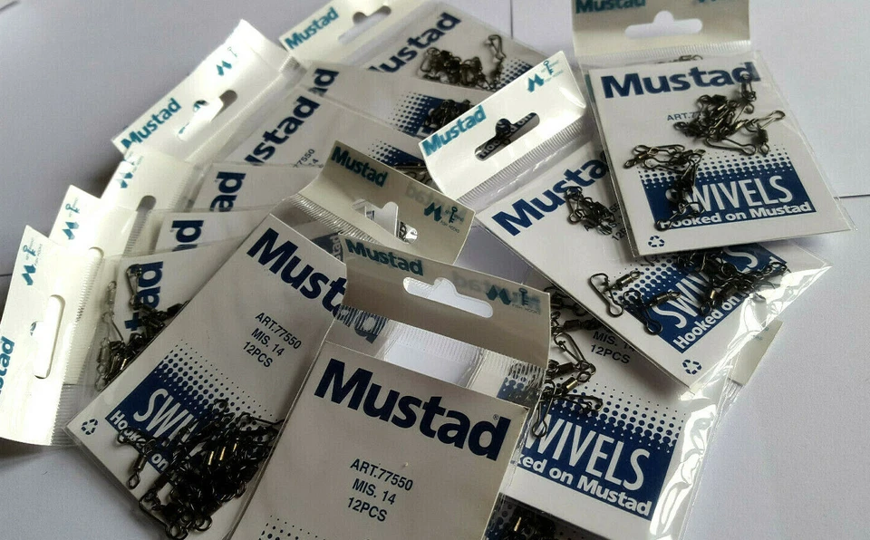 1000 - 2000 - 3000 PESCA MOSTAD RODANTE BROCHE DE PRESIÓN GIRATORIO AL POR MAYOR NUEVO EN CAJA TALLA 14 Foto 2 de 4