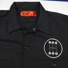 NEW DICKIES 5 SPEED CAR STICK GEAR SHIFT GARAGE MECHANIC RACING WORK SHIRT Sz L 
