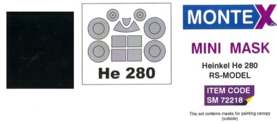 Montex 1/72 HEINKEL He-280 CANOPY & WHEELS PAINT MASK RS Models