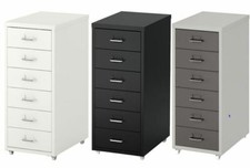 NEW IKEA HELMER 6 Drawer Home Office Filing Drawer metal unit ,black,white,Grey